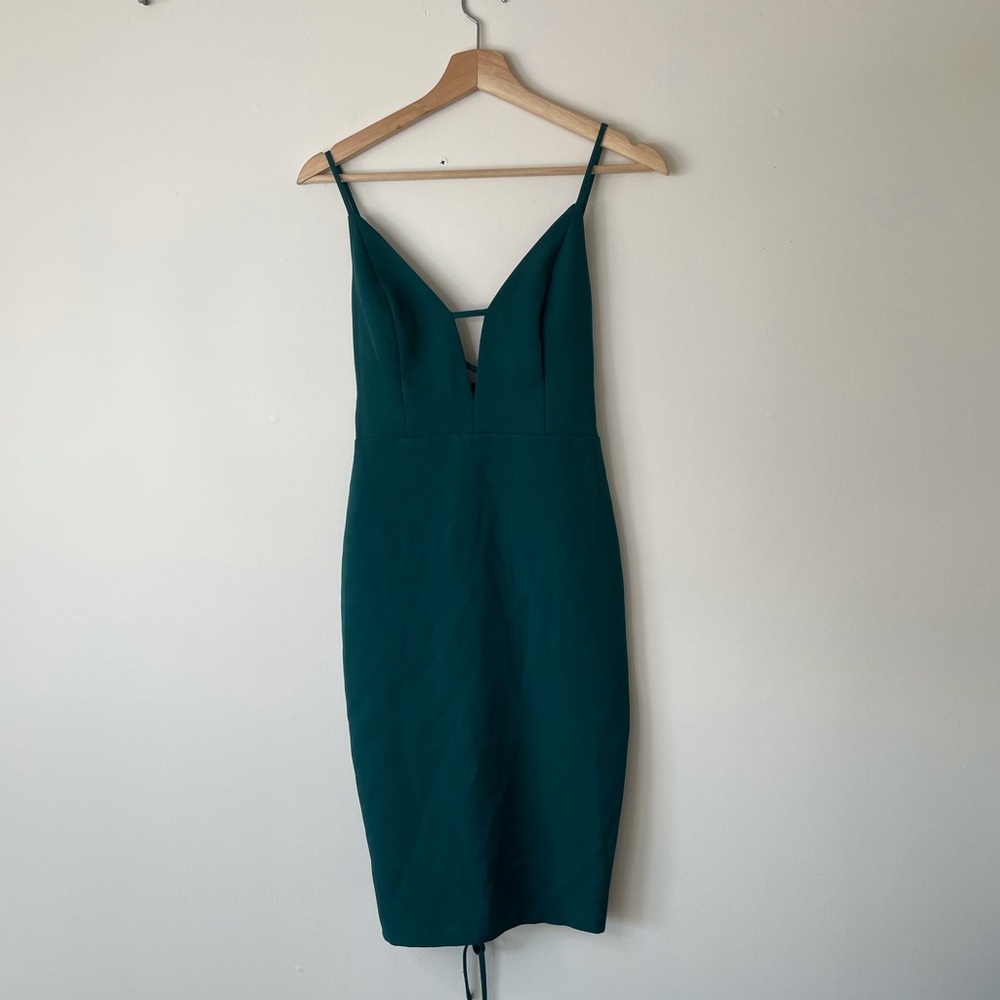 Express green dress midi strappy size 2